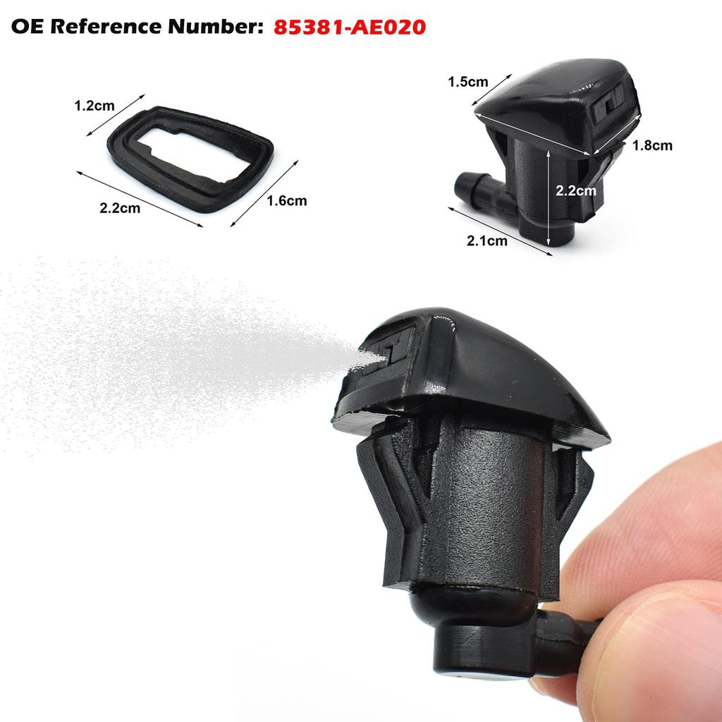 2 stk Bil Frontrute Vannspray Spylerdyser 85381-AE020 For Toyota E120 Corolla Camry Sienna Avensis T25 Corsa XV30 Hilux