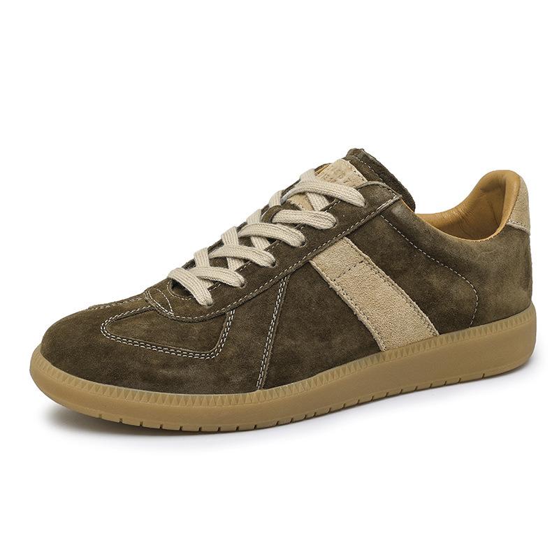 

Мужская обувь Dexun взрыв Douyin 2025 весна кожаный кампус стиль маленькие белые туфли мягкая подошва универсальные дышащие повседневные кеды Sneaker size (one size smaller than leather shoes) хаки