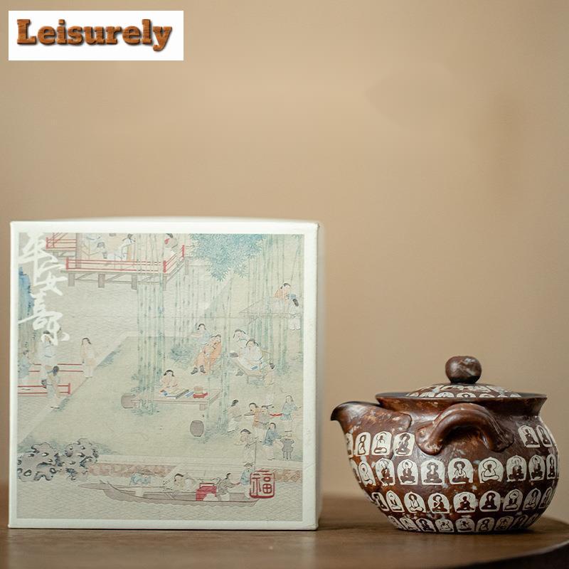 190ml Retro Gammel Steinleire Gaiwan Zen Grov Keramikk Håndgrep Te Tureen Husholdnings Te Maker Dekket Skål Servise Forsyninger Håndverk