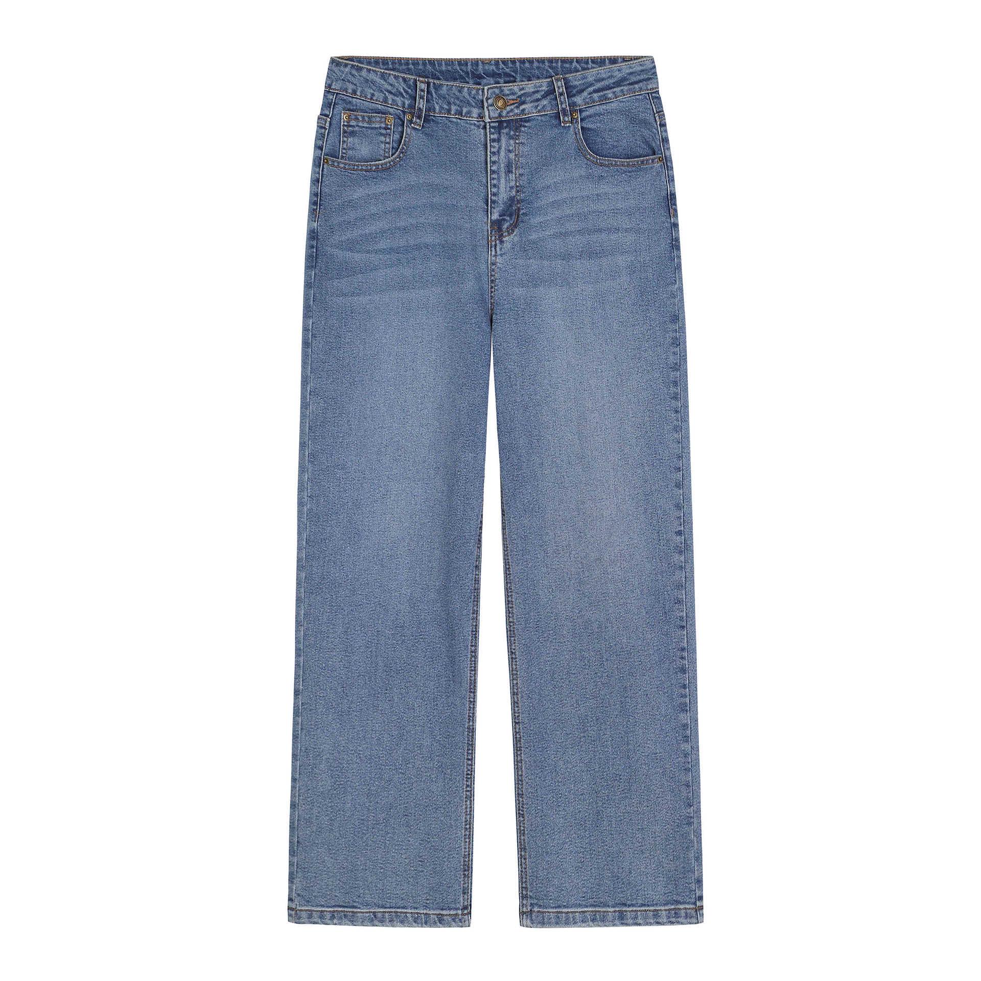 

Women s Plus Size High Waist Straight Leg Jeans - Spring Style, Slimming, Versatile Cropped Cigarette Pants 66131 4XL (recommended for 90-100 kg)