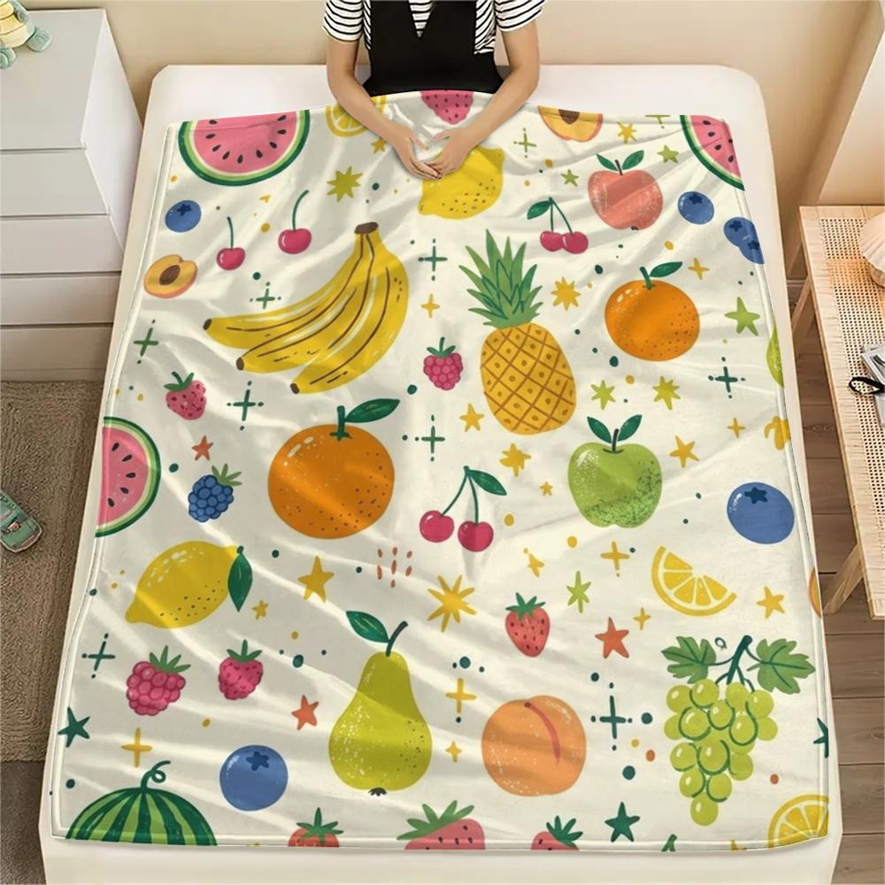 1Pc Cute Cartoon Print Flannel Blanket, High quality Comfortable for All Seasons, Home Decor, Warmth and Comfort, Perfect for Christmas Gifts W49