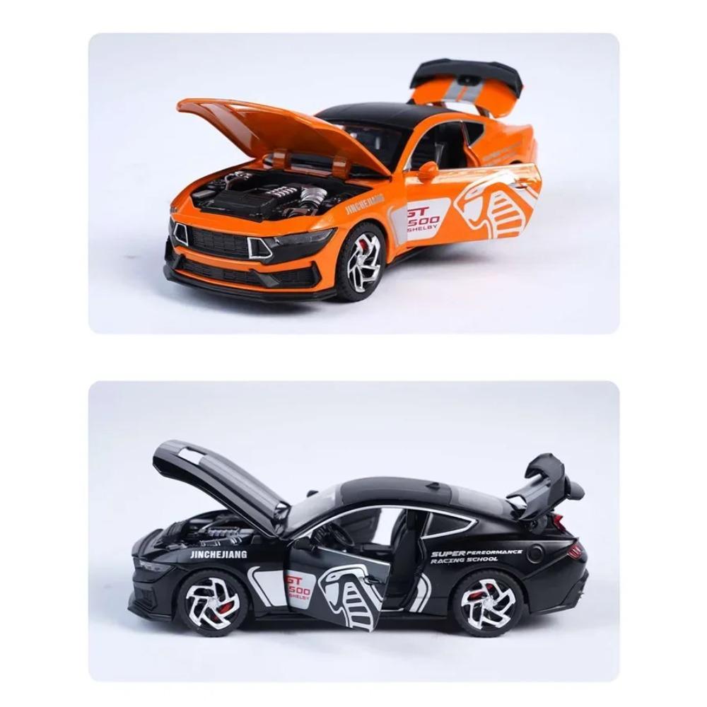 1/32 Mustang Shelby GT500 Alloy Sports Car Model Diecast Metal Toy Racing Car Vehicle Model Simulation Sound and Light Kids Gift