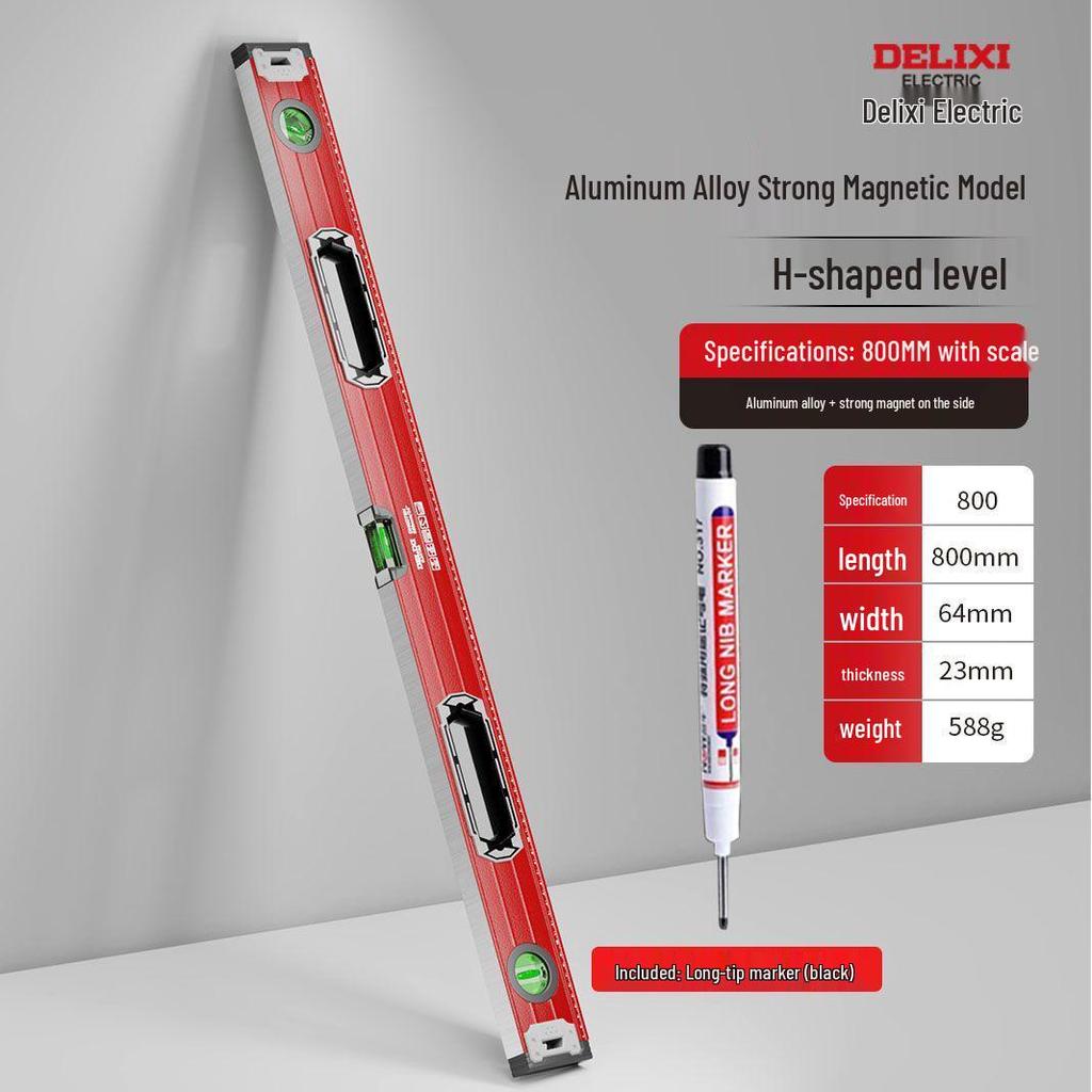 Mini poziomica magnetyczna o wysokiej precyzji, stop aluminium, krawędź prosta