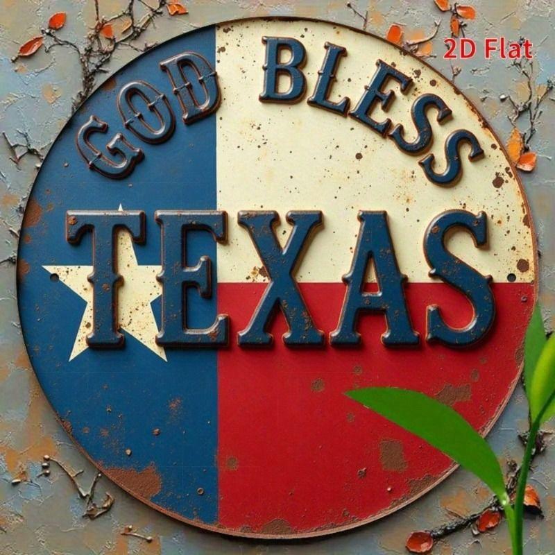 Round Retro Tin Sign Metal Wall Art 20x20cm for Living Room Balcony Home Decor
