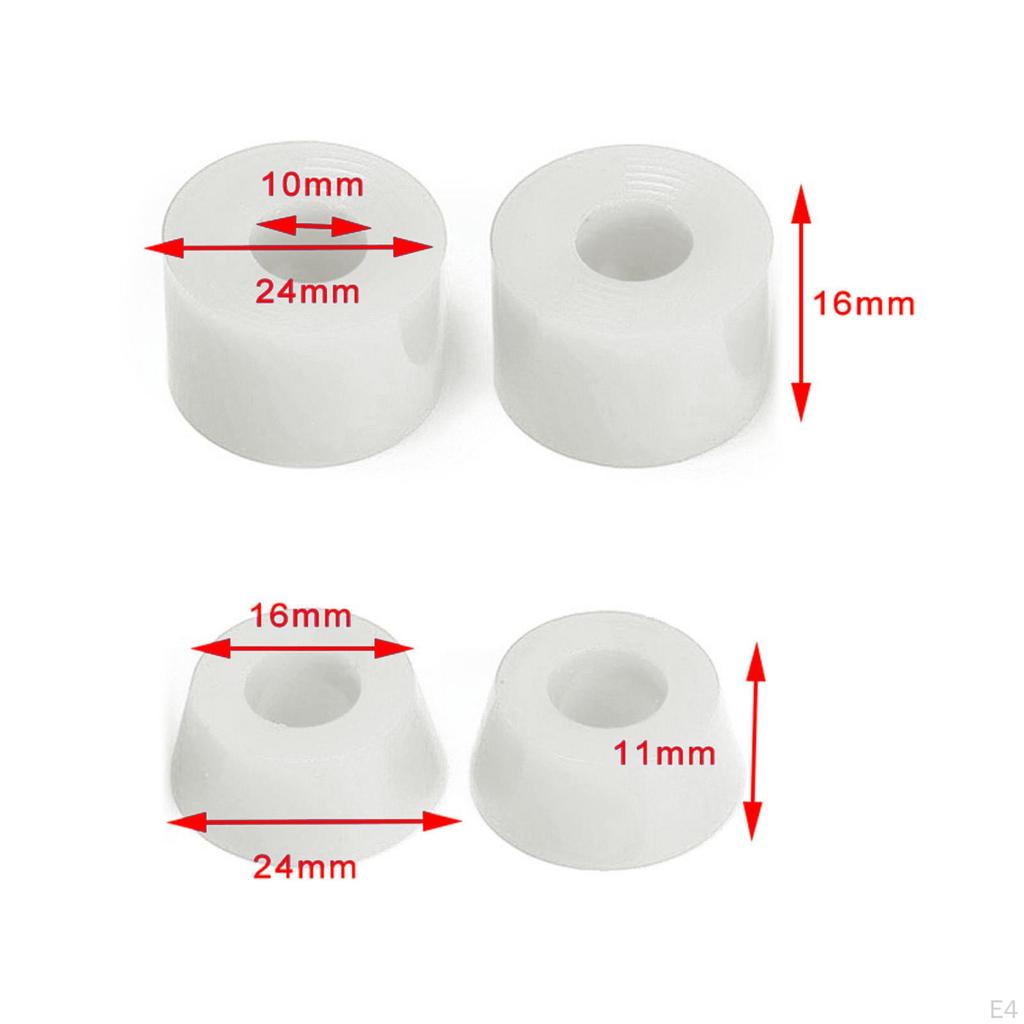 4 Pieces PU Skateboard Truck Replacement Bushing 11x16mm 7'' Trucks Bushings Longboard Rebuild Kit
