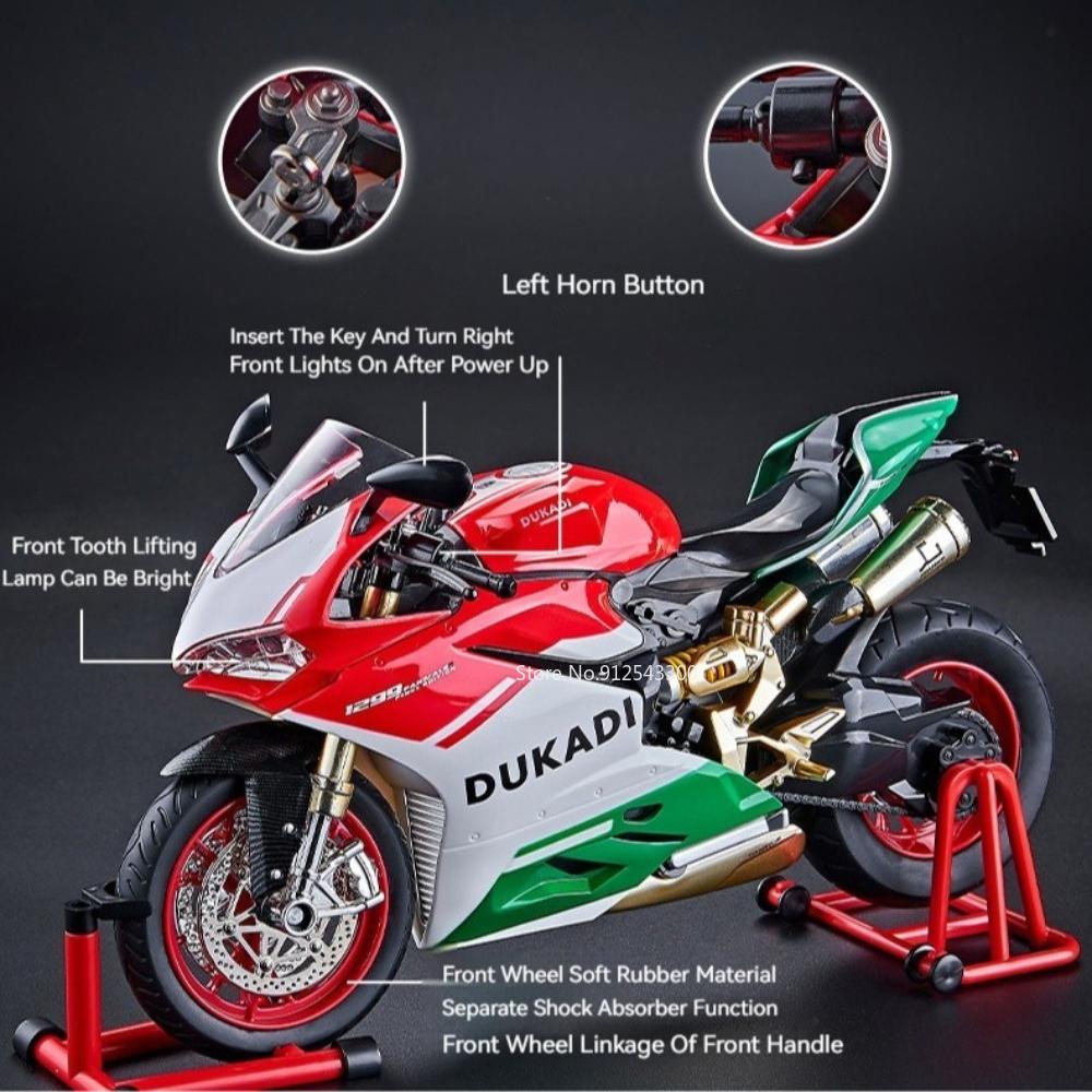 1:9 Scale 1299 Kawasaki ZX-10R Motorcycle Model Toy Car Diecast Metal Shock Absorption Racing Motor Models Boys Birthday Gifts