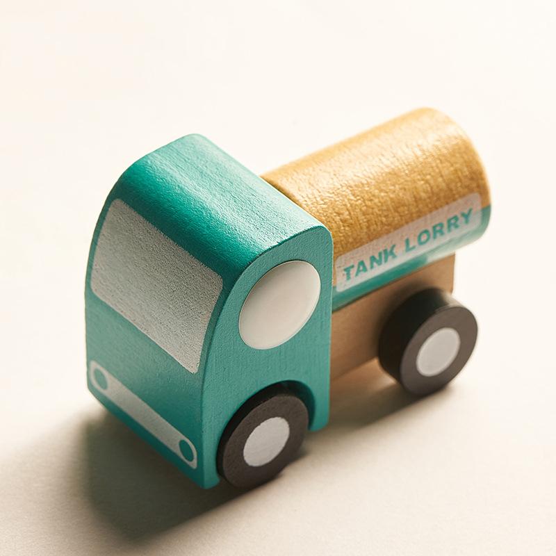 Kids Mini Wooden Cars Truck Aircraft Model Toy Montessori Wooden Education Colorful Vehicle Toys Simulation Cars Decoration Gift