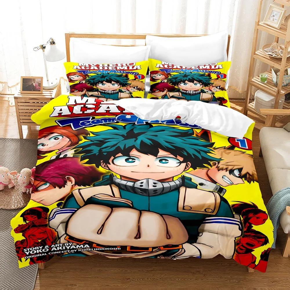 Set de lenjerie de pat My Hero Academia Anime Japonia Husă de pilotă confortabilă Single Dublu Queen Twin Mărime completă Husă de plapumă Lenjerie de pat pentru adolescenți