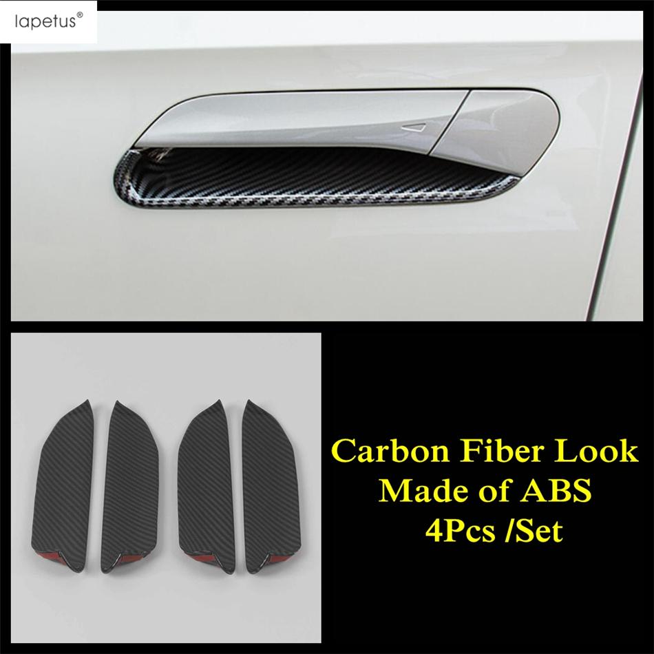 Car Door Handle Bowl Protection Cover Trim For VW Volkswagen ID.4 ID.6 X Crozz  - 2025 Carbon Fiber / Chrome Accessories
