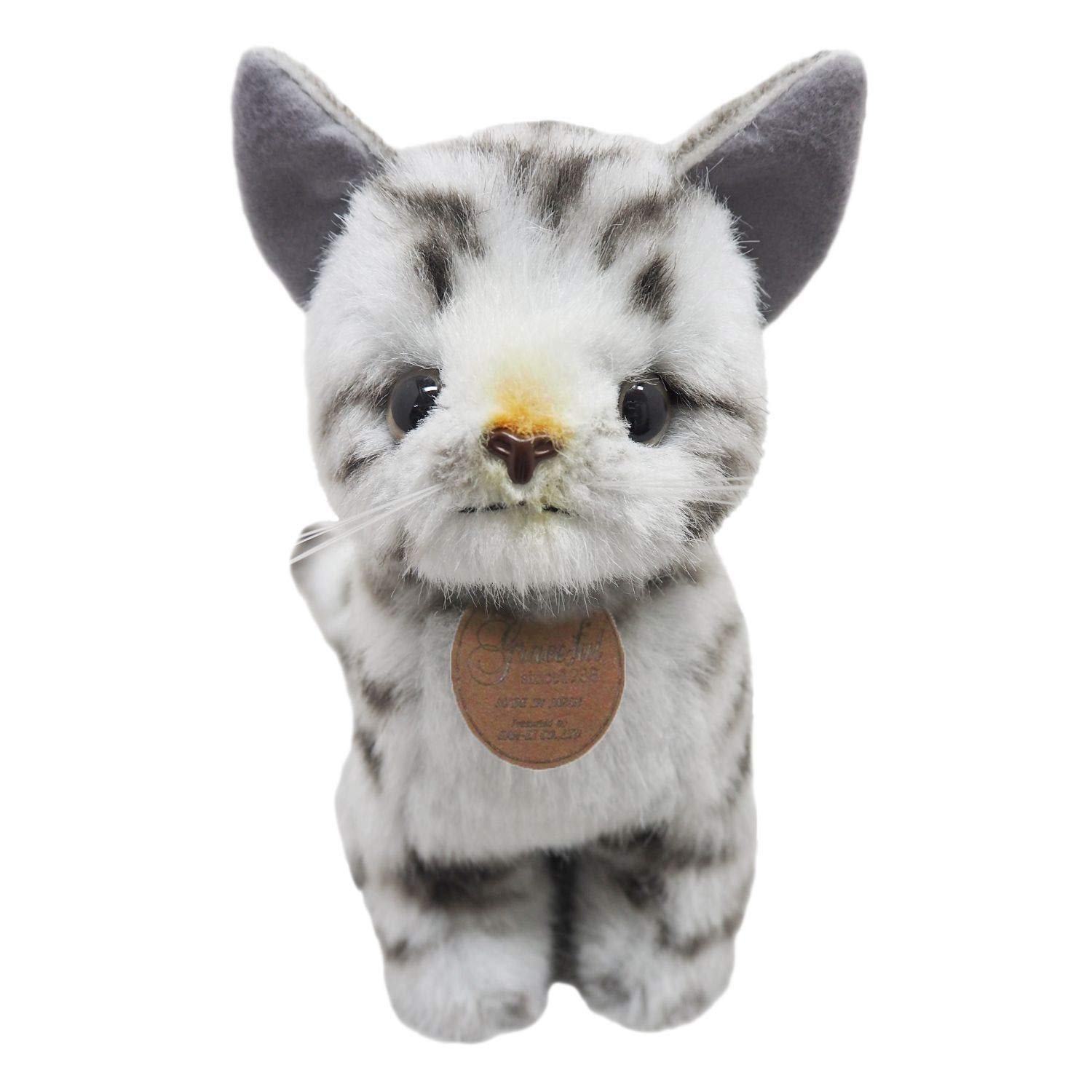 

Graceful Cat in Sitting American Show Gray Plush Toy Total Length (Made Japan) 20.5cm