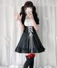 Milky Time Women's Lolita Dress with Puff Sleeves, Choker, and Mini Length, Black, Cosplay Costume