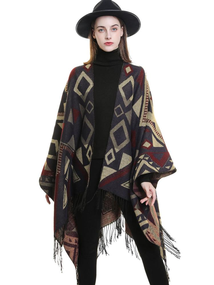 Echarpe Hiver Women Scarf Cardigan Boho Tassel Poncho Warm Chale Femme Capa Para Mujer Pashmina Wrap Blanket Shawl Autumn Winter