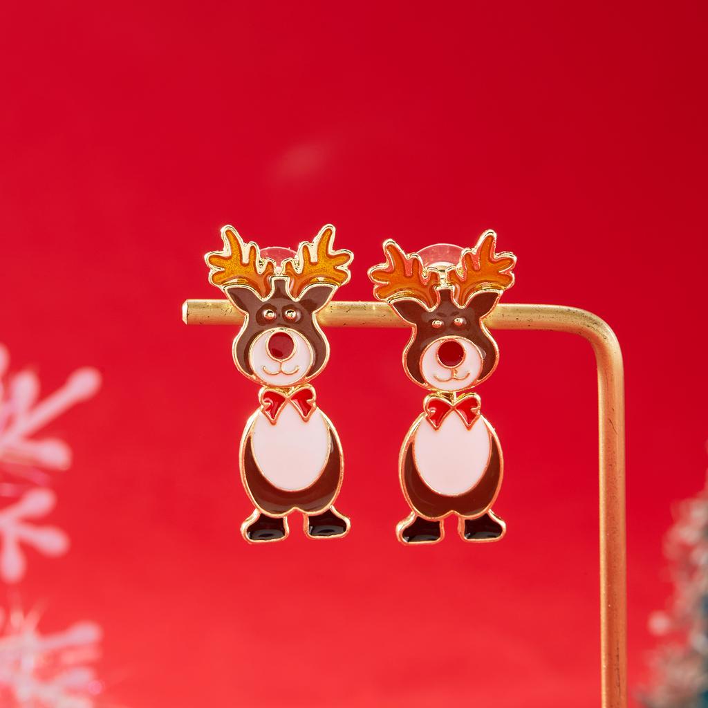 2025 Santa Tree Elk Exquisite Christmas Earrings Ladies Elegant Temperament New Year's Party Charm Jewelry Gift