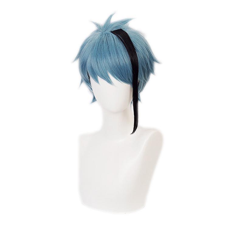 Twisted Wonderland Cosplay Pruik Floyd Leech Jade Leech Kostuum Pruik Mannen Halloween Carnaval Korte Blauwe Pruik Mode Gratis Pruikkap gray