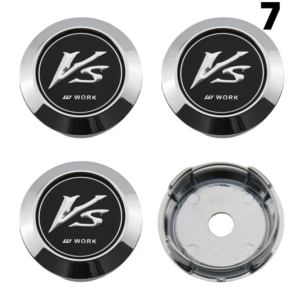 4PCS 64MM OD / 60MM ID Cap For Rims WORK EMOTION EQUIP MEISTER VS Emblem Wheel Center Cap Sport Car Logo Wheel Cover Hub caps