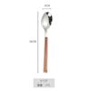 Glossy Silver Wooden Western Food Knife Fork Teaspoon Cutleries 304 Stainless Steel Dinnerware Sets 4Pcs