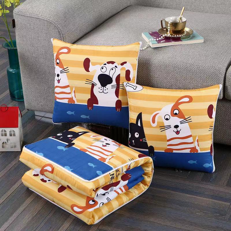 Foldable Multifunctional Nap Cushion: Pillow & Blanket for Car & Office