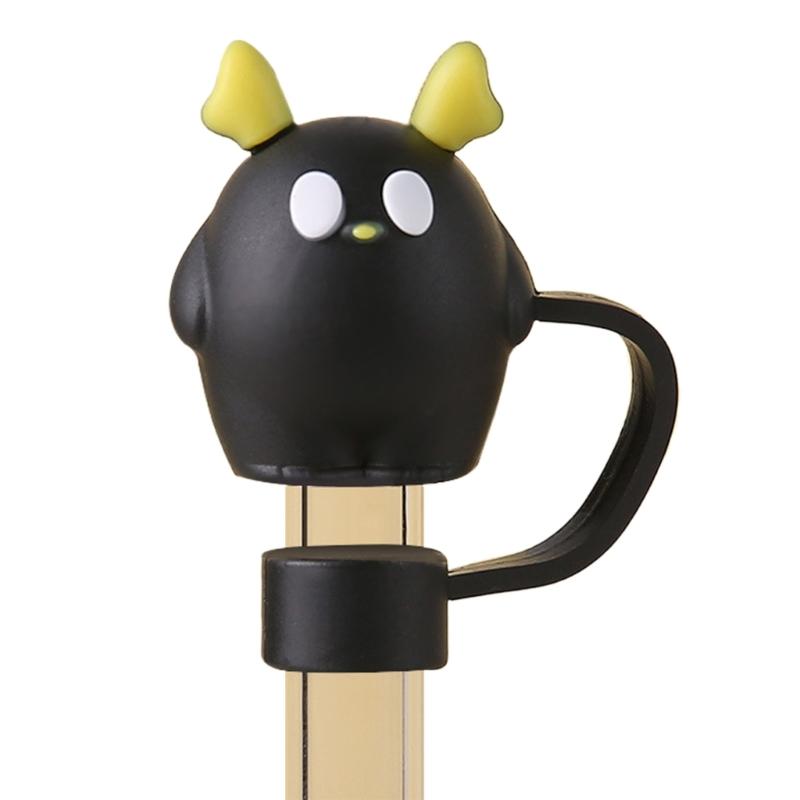 Set of 6 Silicone Drink Caps Dustproof Cartoon Straw Cover Straw Plug Simple Silicone Straw Tip Cover for Straw Use