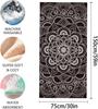 Boho Mandala Beach Towel Microfiber Oversized Lightweight Beach Towel Sandproof Quick Dry Black Flower Towels Swim Pool Beach