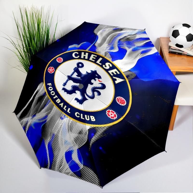 Football Club Emblem lion Umbrella Folding umbrella, automatic umbrella 8-Frame for Travel, camping Use Gift for Halloween Christmas