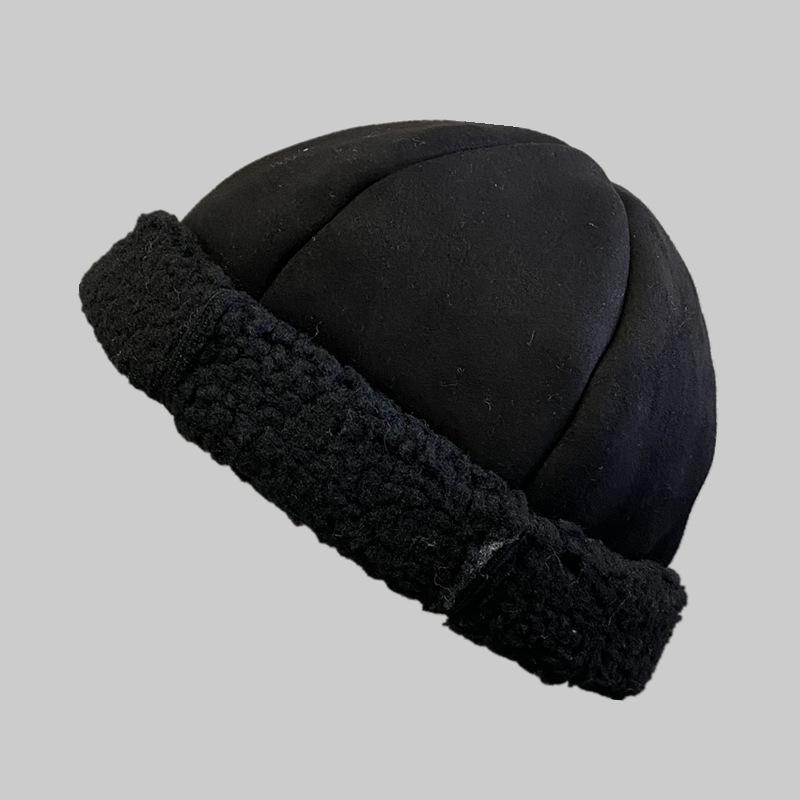 Suede lamb wool pullover hat Mongolian hat Windproof sailor hat Melon hat Autumn and winter warm fisherman's hat Children