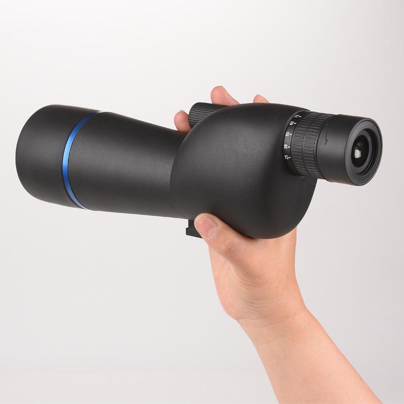 Pleasant Eye 25-75X60 HD Birdwatching Scope, High Magnification Black Telescope with Right Angle Green Film