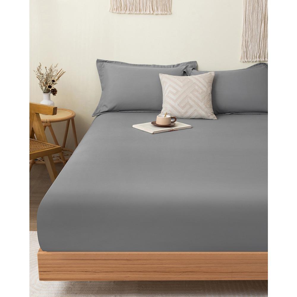 1PC Solid Color Abraded Single Bed Hat Comfortable Skin-friendly Cotton Single Double Bed Cover Sheet Dust Protection Bedding