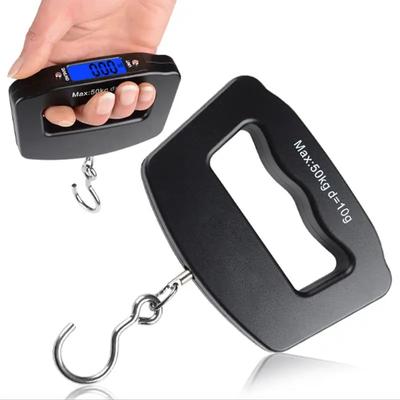 Cântar Portabil 50kg/110lb LCD Digital Cântar Valiză Bagaj de Mână Bagaj de Călătorie Cârlig pentru Pescuit Cântare Suspendate