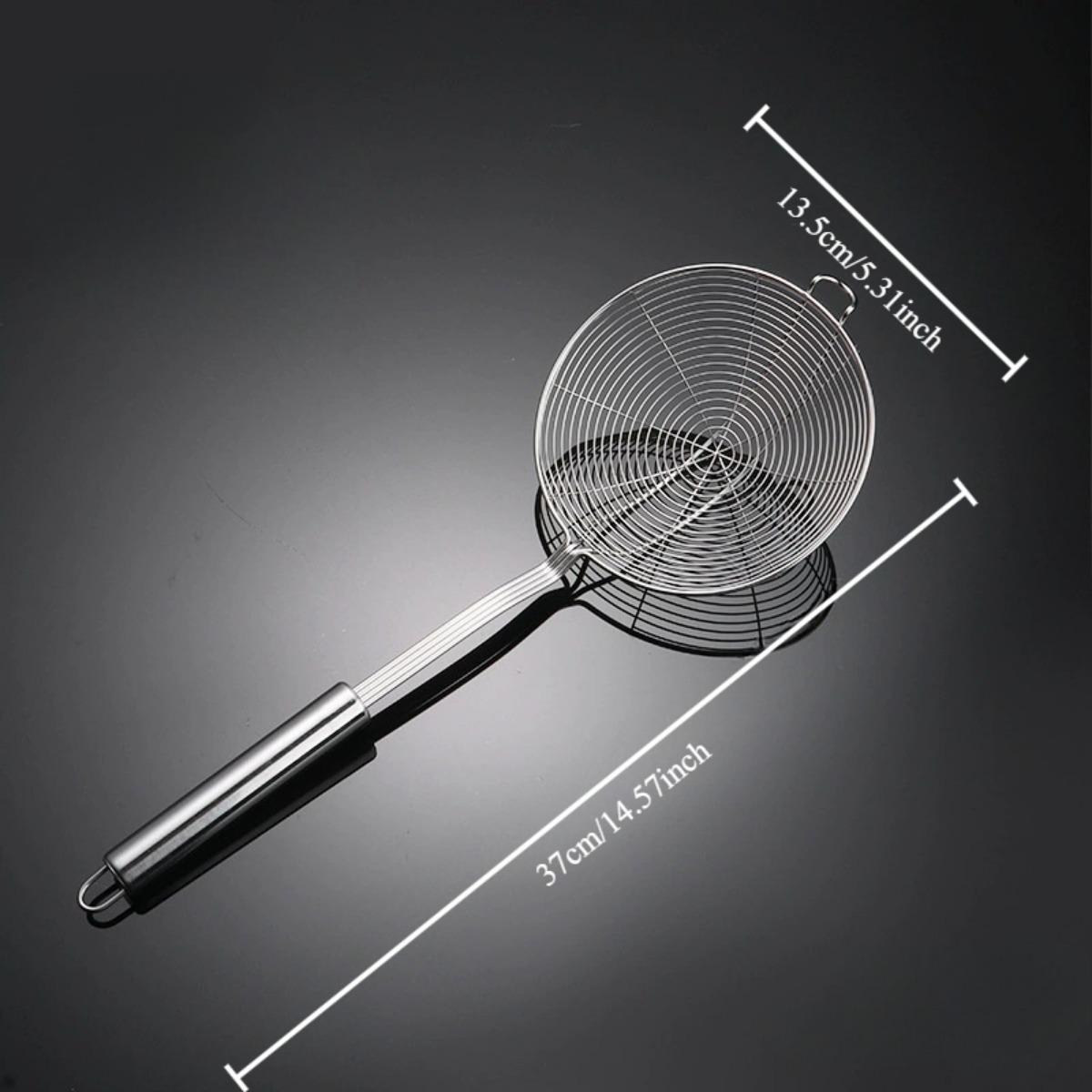 

Сито-паук из нержавеющей стали, шумовка, половник, кухонная утварь, проволочное сито, ложка для пасты, для приготовления, жарки и фильтрации, удобный кухонный инструмент 37x13.5cm серебряный