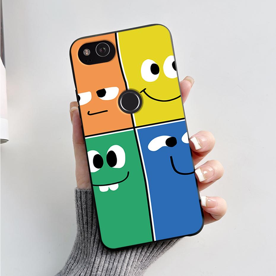 Matte Case For Google Pixel2 Pixel 2 XL Shockproof Cartoon Phone Cover for Google Pixel 2 XL 2XL Soft Silicone TPU Cases Bumper