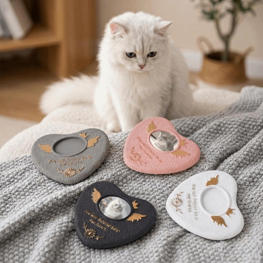 Heart Dog Tombstone Cement Cat Grave Marker Pet Pass Away Pet Memorial Stone Cemetery
