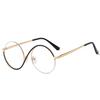 PC Metal Half Frame Anti Blue Light Glasses for Women Comfortable Optical Flat Mirror Compatible with Myopia Glasses