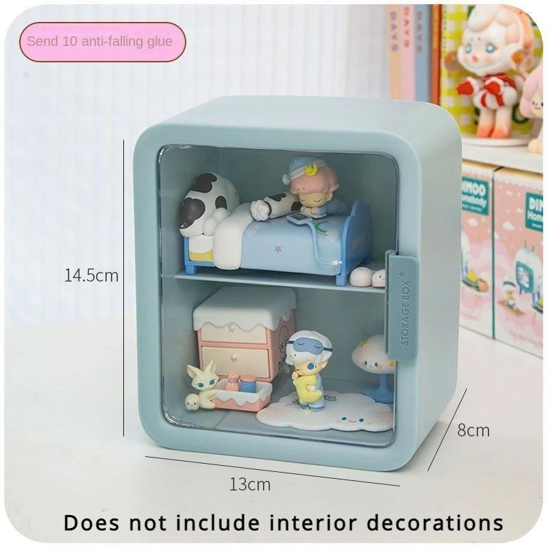 1 Stück Blindbox-Aufbewahrungsbox, handgefertigte Displaybox, Ornamente, transparente Bausteine, staubdichtes Regal, Rahmen, Schrankbox