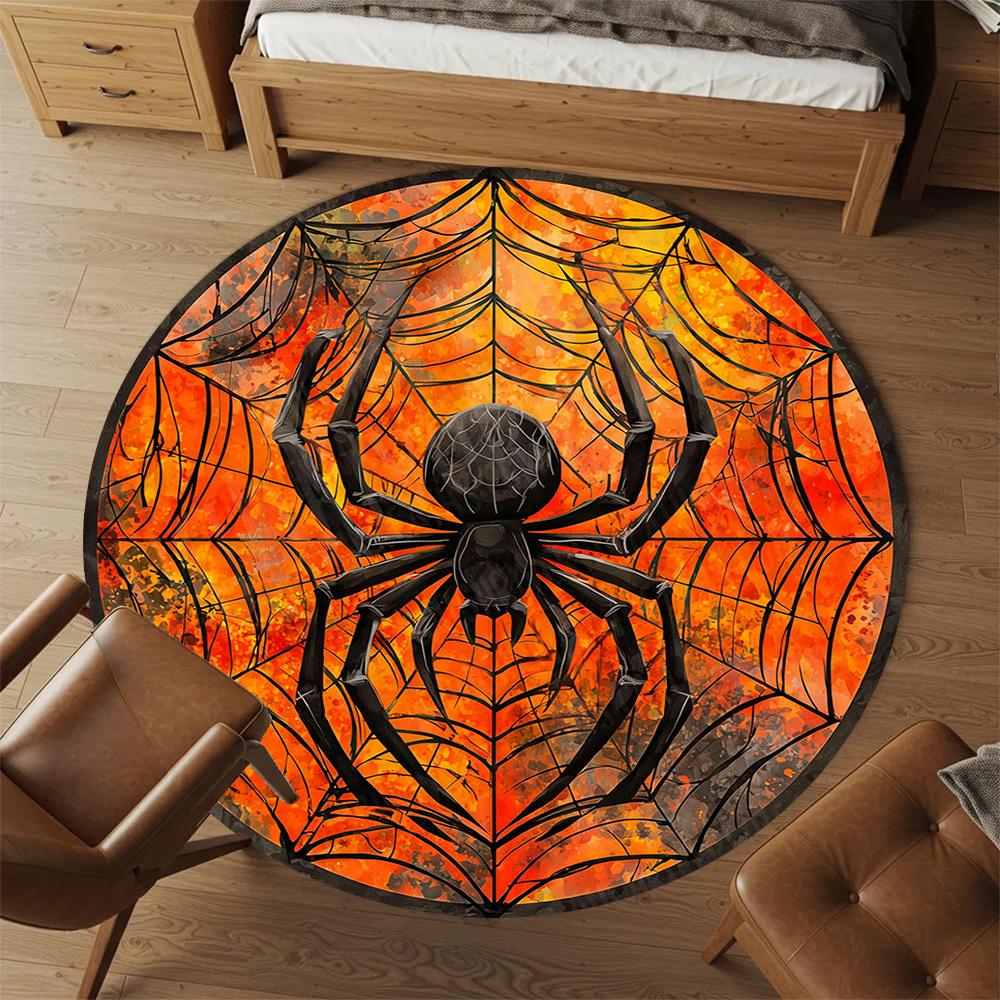 1PC spider web Office Round Area Rug, Under Office Chairs Bedroom Living Room Home Decor, Carpet for Office -1110135
