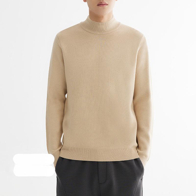 Saubere und elegante Sweatwear Herren Anti-Pilling Hochwertiger gestrickter Rollkragenpullover Slim Fit Langarm-Pullover Einfarbig Trend Herrenbekleidung
