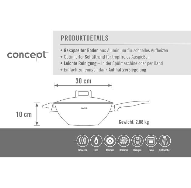 Сковорода Woll Concept с поворотной ручкой и лопаткой 30 см (1030NC)