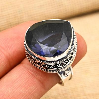 Iolith Edelstein 925 Sterling Silber Handgefertigter wundervoller Schmuckring für Thanksgiving