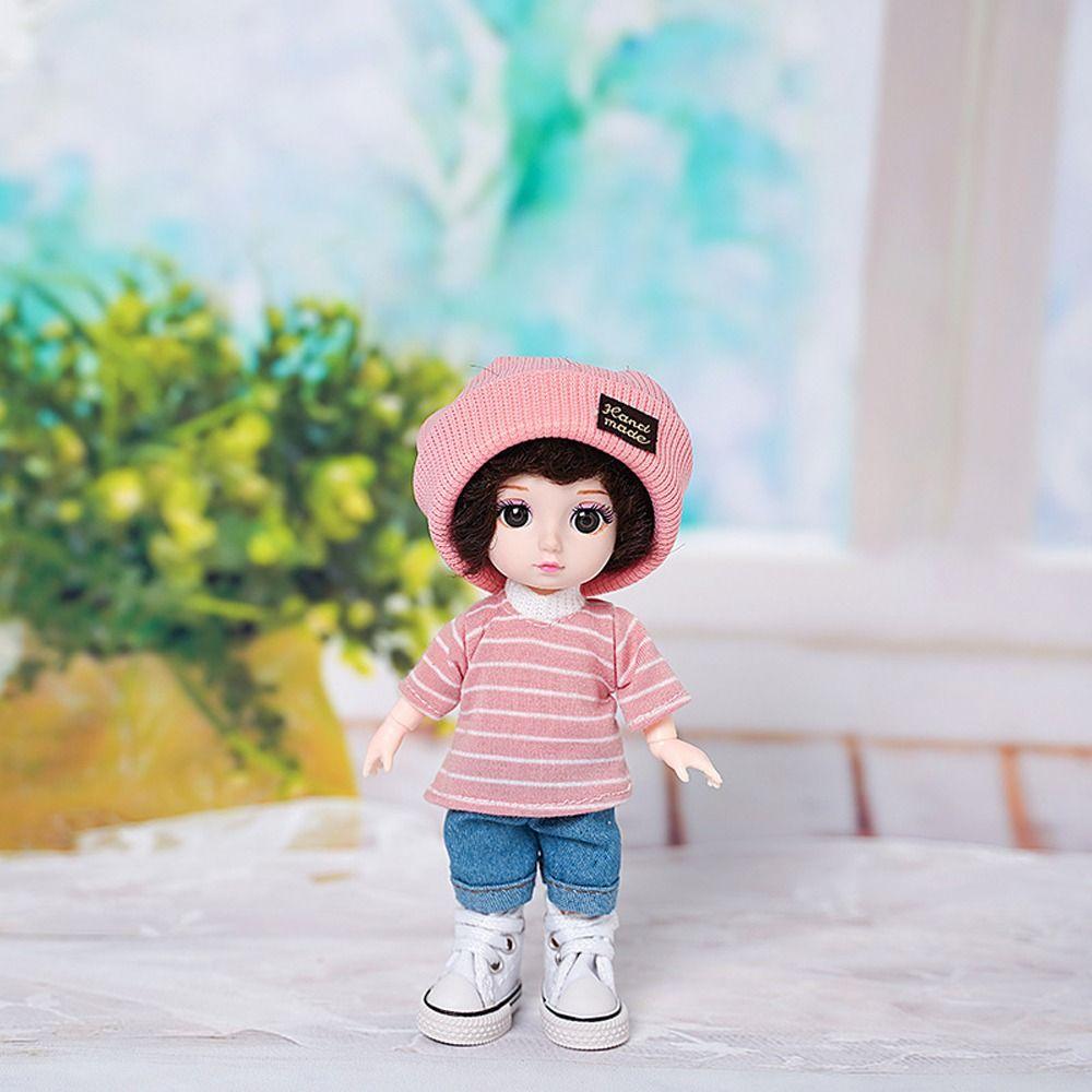 Dress Up Doll Clothes Knitted Hat Doll Jeans Pants Dolls Accessories Doll T-shirt  Bjd Doll