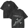 HXH Kurapika Kette des Urteils Unisex Säuregewaschenes Baumwoll-T-Shirt mit doppeltem Druck