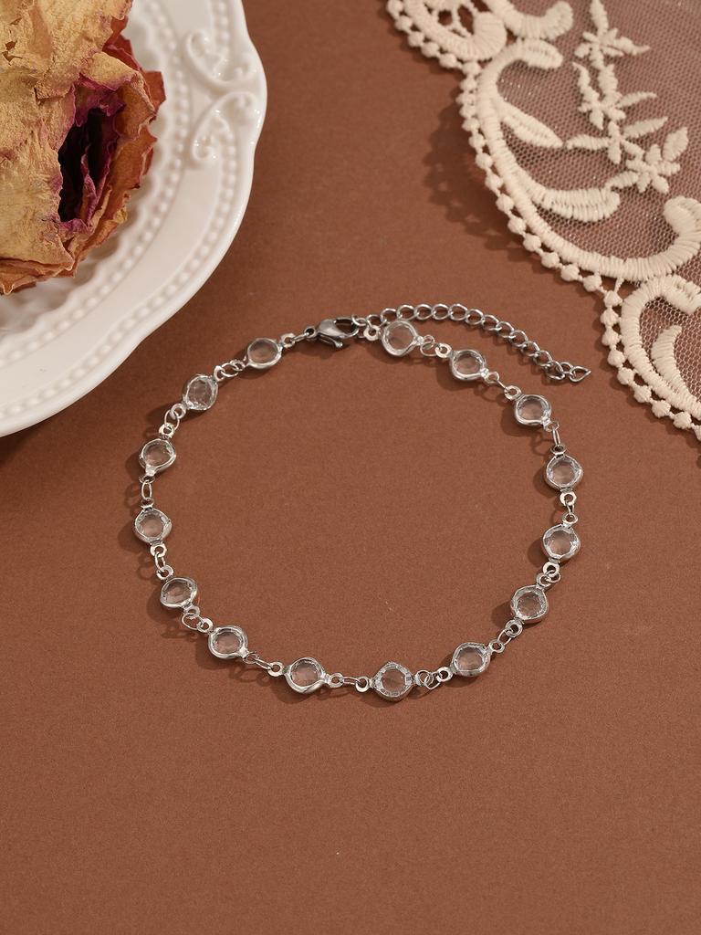 Summer Bohemia Crystal Cubic Zirconia Anklet For Women Girls Ankle Bracelet Leg Chain Beach Party Travel Foot Jewelry