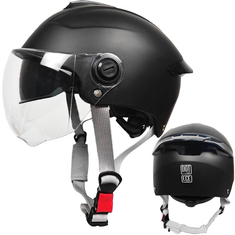 Anti-fog Dual Lens Electric Car Helmet for Men and Women All Seasons Universal Half Helmet