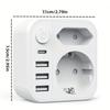 EU Plug Converter Multifunctional Socket Extension with 3 USB Ports and 1 Type-C Charger,  Home/Office Universal Outlet German French Russian European