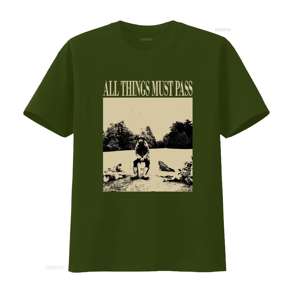 All Things Must Pass Vintage Music T Shirt Midcentury Song Minimalist Design Vintage Washed Slightly Streetwear Comfortable
