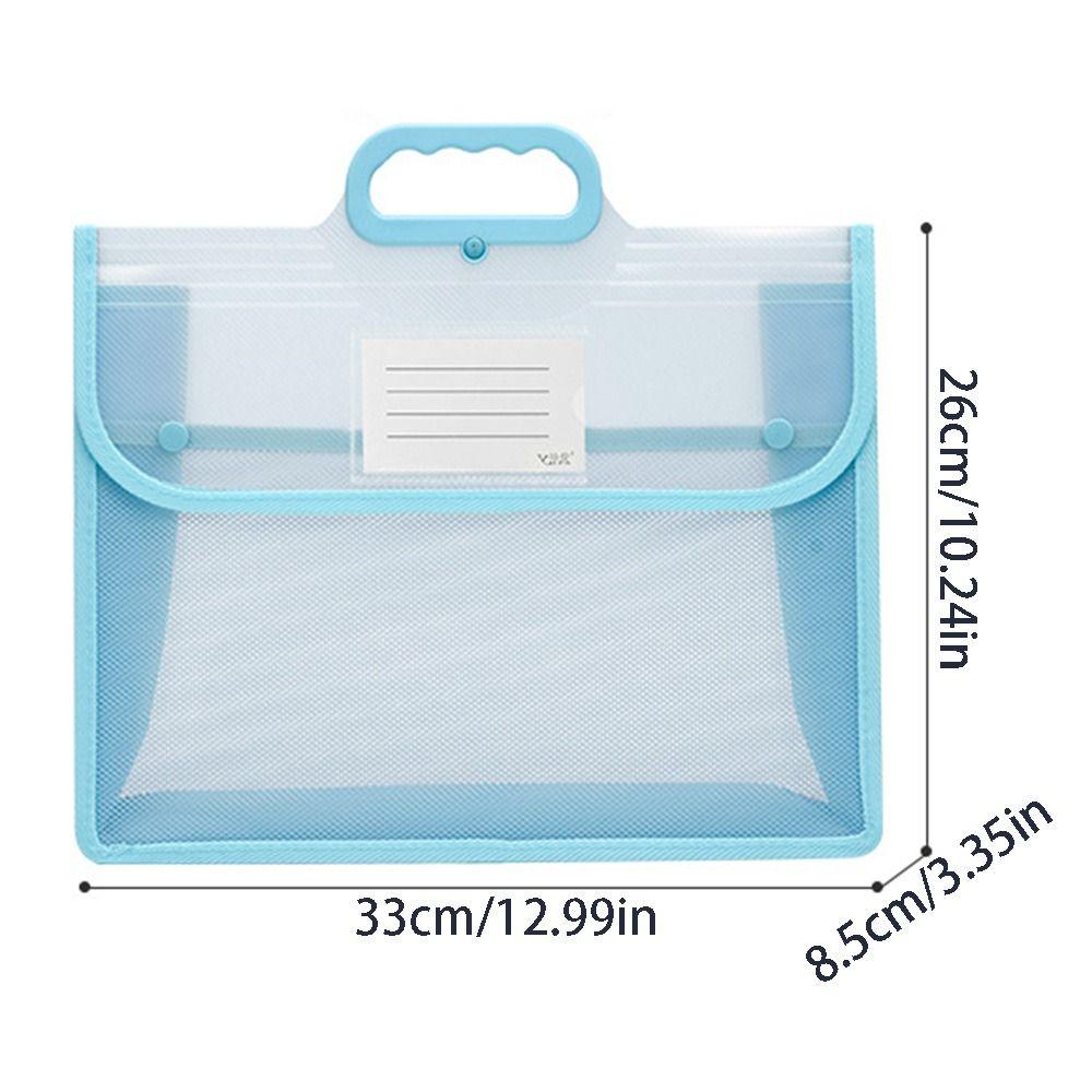 Visible Kids Document Bag Button Function Student Tote Bag Test Paper Storage Bag Travel