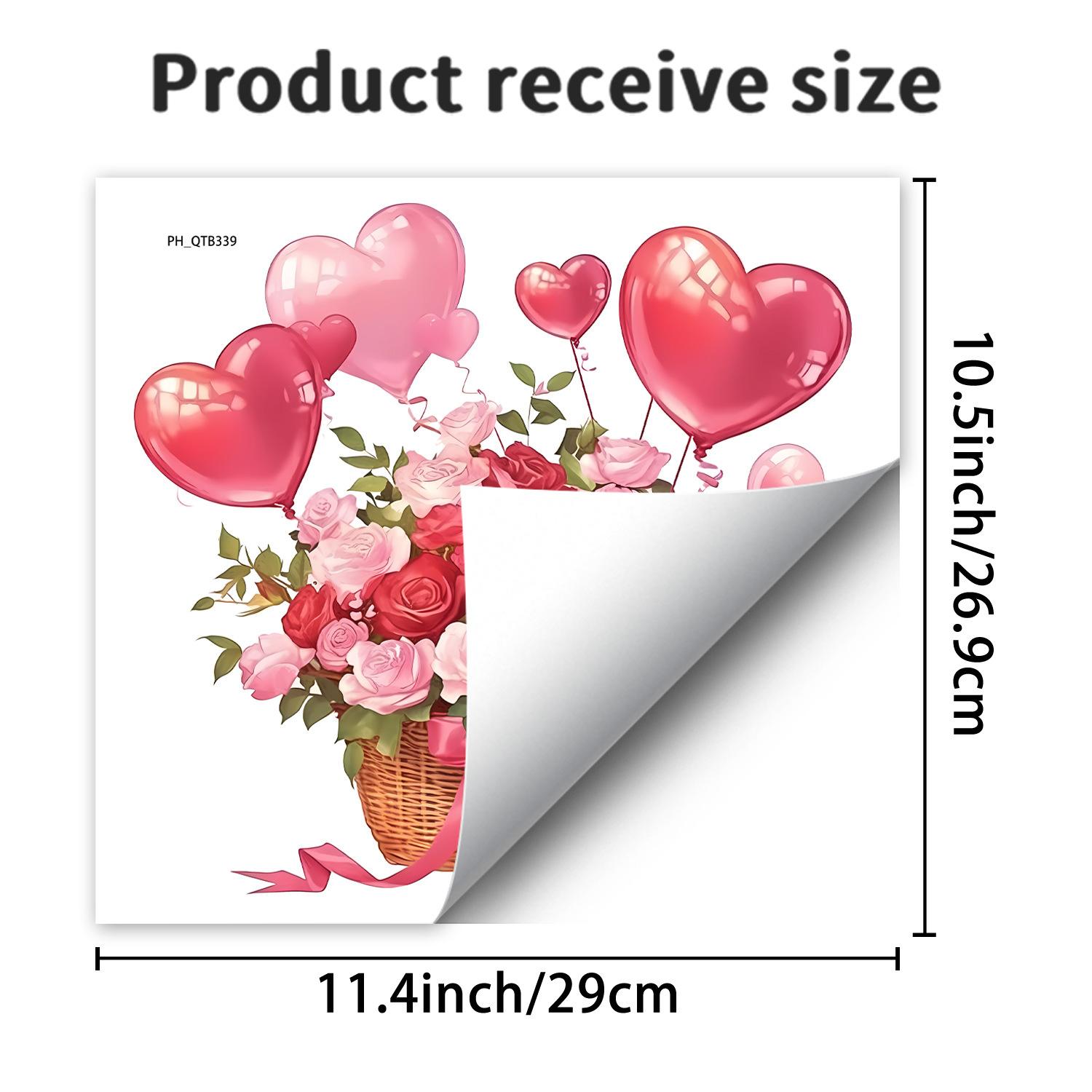 

Экспортного качества Романтическая корзина с цветами в форме сердца Цветочный декор для спальни, общежития, дома Самоклеящиеся наклейки на стену