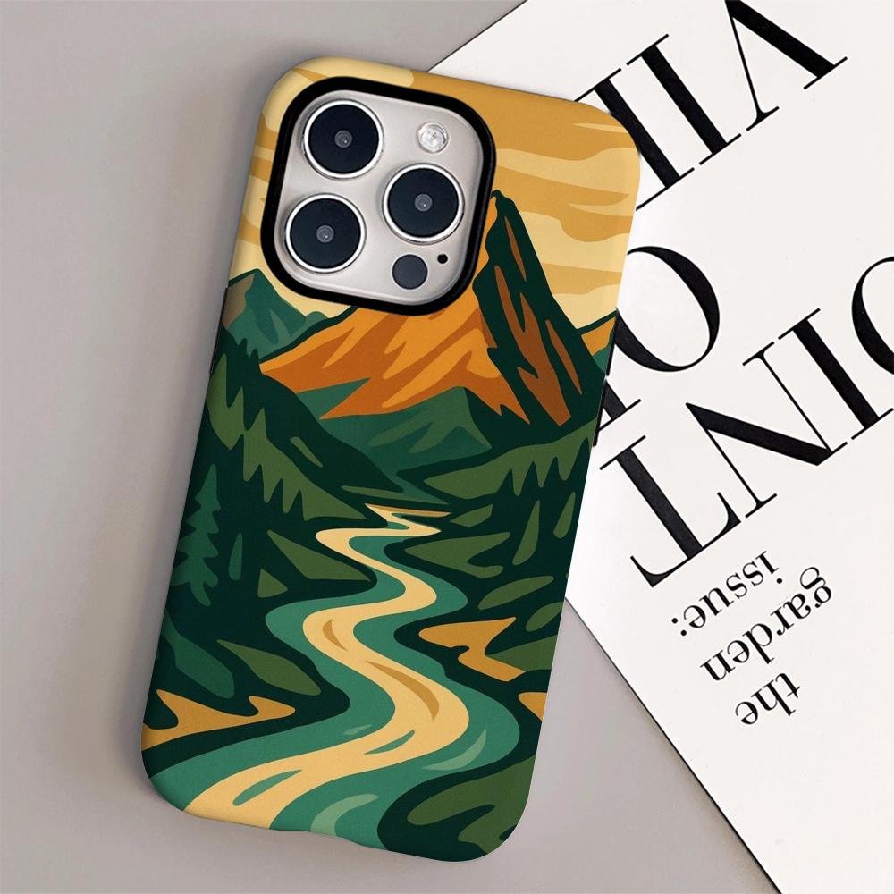 Mountain Dusk Coastline Creative Design Phone Case Film shell For iPhone 17 16e 16 15 14 13 12 Pro Max Plus XS iPhone 14