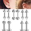 2/5/10Pcs Medical Stainless Steel Labret, Lip Piercing Jewelry Tragus Cartilage Ear Studs Earrings For Women / Men Trend