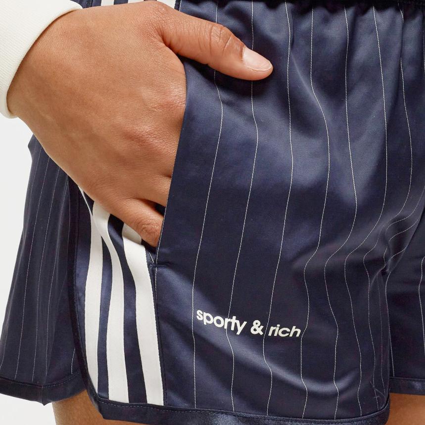 adidas Originals x Sporty & Rich Track Short Navy/Cream Women Streetwear IN5253