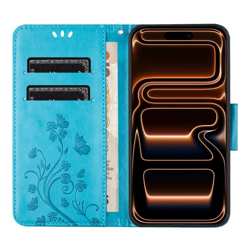 For Samsung Galaxy S25+/S24+ Case Wallet Stand Imprinted Rose Butterfly PU Leather Phone Cover