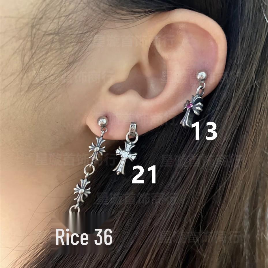 Cercei atârnători New Cross G-Dragon cu diamante colorate pentru bărbați și femei, Cupru alb, Argint thailandez, Ac din argint s925